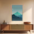 Emerald Green Pacific Northwest Art, Minimalist Boho Style Forest Landscape, Framed Canvas Art, Abstract Art, Green Mountains