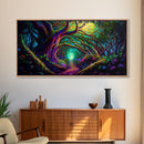 Fantasy wall art, canvas print, magical forest, fantasy landscape art, ready to hang wall art, magical glowing forest fantasy art