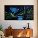 Enchanted Forest Painting, Fantasy Art, Fairy House, Fantasy, Woodland Decor, Woods, Forest, Fairy Forest with Blue Butterflies