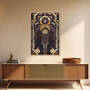 Art Deco Pattern Wall art, Framed Canvas Print, Art Deco, Patterns art, Yellow & purple art, Ornament art, Colorful painting, Light colors