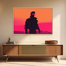 Punk Wall Art | Framed Canvas Print | Living room art | Outrun Style | Retro | Synthwave Style | Wonderful art | Warm colors | Black shadow