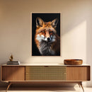Portrait of a Red Fox, Framed Canvas Print, Framed Wall Art, Fox Photography, Wild Life Art