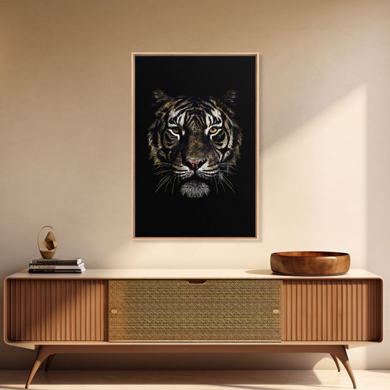 Beautiful Tiger Portrait Art Print, Framed Wall Art, Canvas Print, Big Cat Art, Tiger Painting