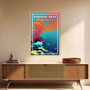 Barrier Reef Art Print, Australia Poster, Queensland Poster, Travel Wall Print, Travel Poster, Travel Wall Art, Canvas Wall Print