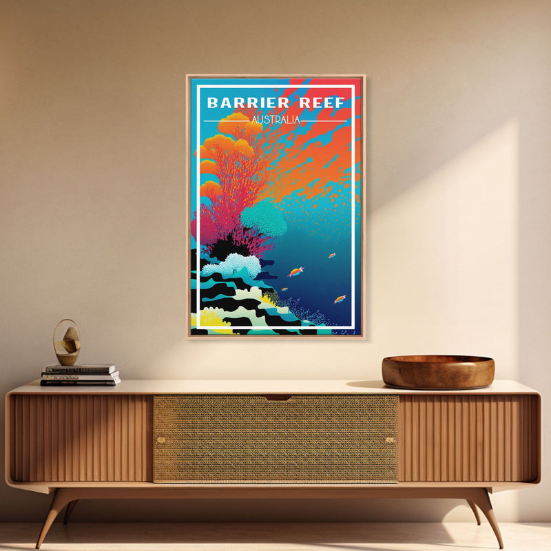 Barrier Reef Art Print, Australia Poster, Queensland Poster, Travel Wall Print, Travel Poster, Travel Wall Art, Canvas Wall Print