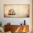 Foggy Ocean Wall Art, Ship Painting Wall Decor, Abstract Wall Decor, Panoramic Wall Decor, Canvas Print, Wall Art, Framed Canvas Art