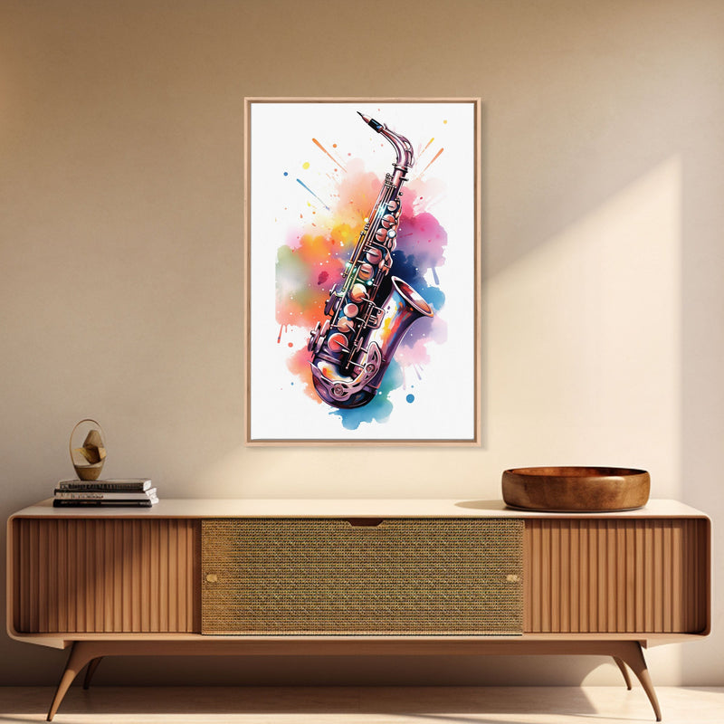 Alto Clarinet Wall Art, Musician Gift, Framed Canvas Print, Clarinet Print, Musical Instrument Art, Gift For Musician, Graffiti Music Art