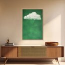 Dark Green Rain Cloud Wall Art, Framed Canvas Or Poster Print, Abstract Art Print, Minimalist Wall Decor, Maximalist Decor, Emerald Green