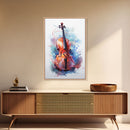Galaxy Cello Studio Decor Gift, Banjo Wall Art Canvas Print, Stringed Instruments, Cello Art, Banjo Poster Print, Cello Gifts, Musical Art