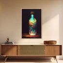 Miniature world in a bottle canvas print, high fantasy wall art, magical wall art, ready to hang wall art
