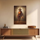 Spooky scarecrow canvas print, full moon, Halloween art, scary art