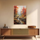 Stream,  Forest Wall Art, Autumn Art Print, Canvas Print, Wall Art, Vertical Art, Nature Wall Art, Business Gift, Above Bed Art, Wall Decor
