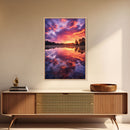Lake Wall Art, Water Reflection, Landscape Wall Art, Sunset Wall Art, Canvas Print, Wall Art, Vertical Art, Nature Wall Art, Wall Hanging