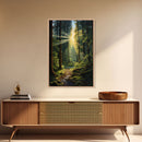 Forest Wall Print, Trees Art Print, Sunset Canvas Print, Wall Art, Vertical Art, Landscape Print, Gift For Boss, College Dorm Decor