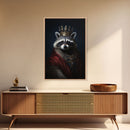 The King Of The Racoons, Framed Canvas Print Or Canvas, Victorian Animal Print Oil Painting, Funny Halloween Decor