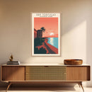 Dry Tortugas National Park FloridaTravel Art, National Park Print, Minimalist Travel Art, Midcentury Modern Style Landscape Painting