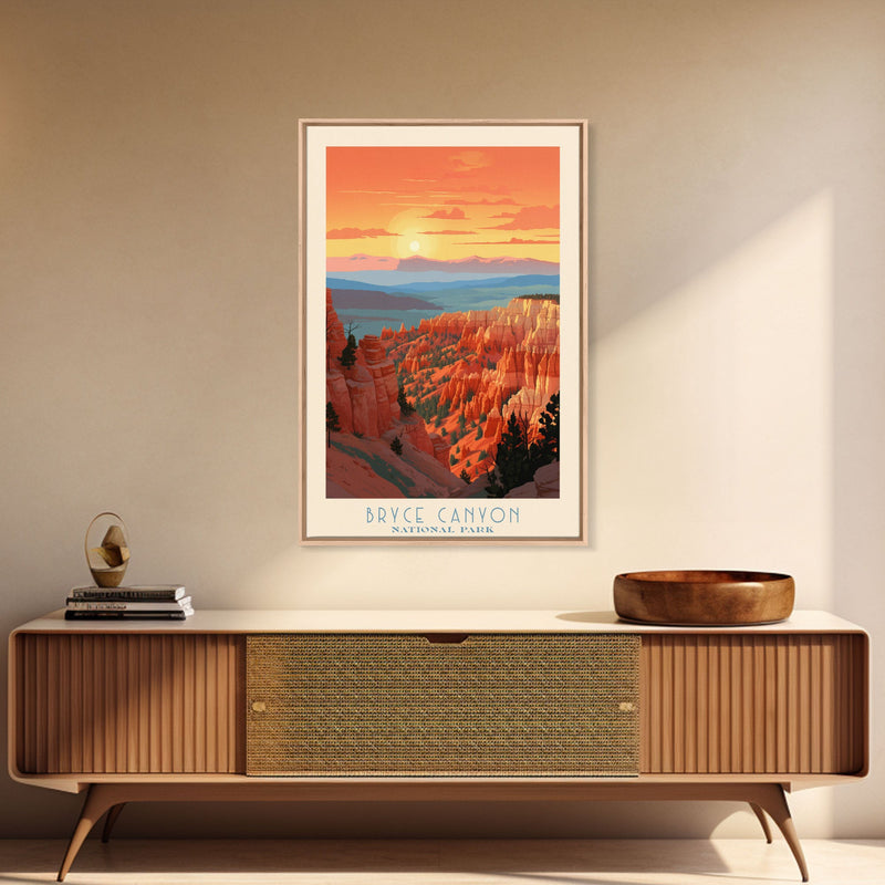 Bryce Canyon National Park Travel Poster Print, Canvas Print Wall Art, Utah Travel Art, Midcentury Modern Travel Decor