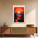 Hawaii Volcanoes National Park Hawaii Travel Art, National Park Print, Minimalist Travel Art, Midcentury Modern Style Landscape Painting
