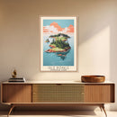 Isle Royale National Park Michigan Travel Art, National Park Print, Minimalist Travel Art, Midcentury Modern Style Landscape Painting