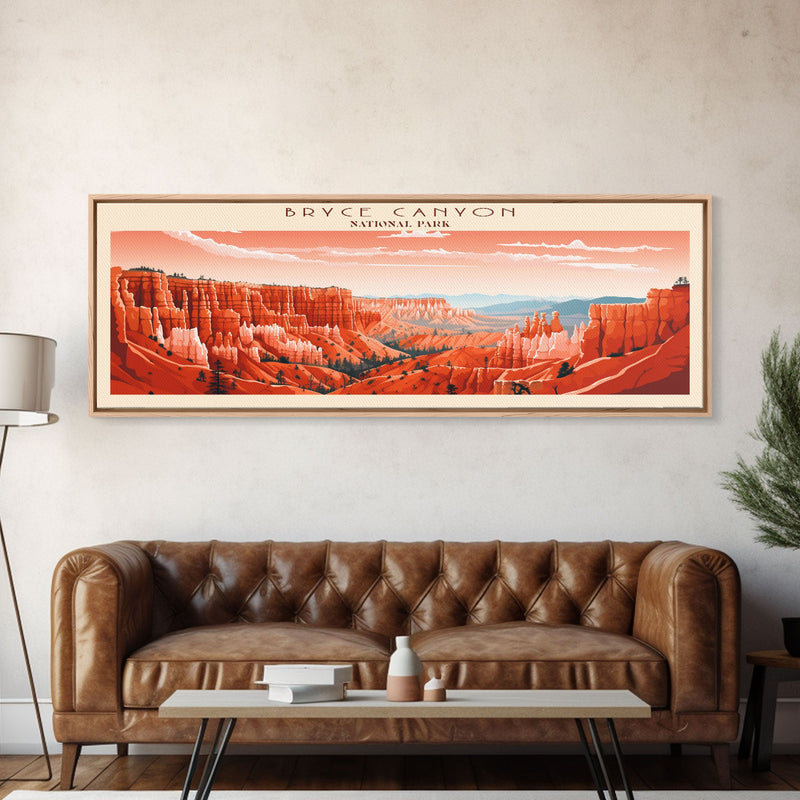 Bryce Canyon National Park, Panoramic Utah Travel Art, National Park Print, Minimalist Travel Art, Midcentury Modern Style Landscape