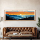 Smoky Mountains National Park, Panoramic North Carolina Travel Art, National Park Print, Minimalist Travel Art, Midcentury Modern Style