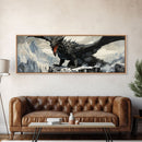 Dragon Painting, Framed Canvas Print, Dragon Art, Fantasy Art, Fantasy Painting, Watercolor Dragon Painting, Art Print