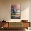 Nature Wall Art, Park Wall Print, Cherry Blossoms, Canvas Print, Wall Hanging, Portrait Art, Bookshelf Decor, Appreciation Gift, Office Art