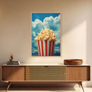 Popcorn, Game Room Wall Art, Movie Room Art, Canvas Print, Wall Hanging, Portrait Art, Minimalist Wall Art, Kitchen Wall Decor, Hostess Gift