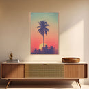 Palm Tree Wall Art, Tropical Wall Art, Minimalist Wall Art, Canvas Print, Wall Hanging, Portrait Art, Tiny House Decor, Dorm Room Art