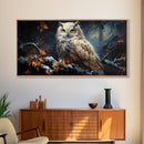 Winter Owl Print - Framed Canvas Art - Owl Print, Owl Art, Owl Wall Art, Owl Painting, Owl Poster, Winter Decor, Snow Owl