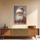 Santa Painting, Santa Print, Framed Canvas Print, Christmas Decor, Portrait of Santa, Farmhouse Christmas, Minimalist Christmas Art