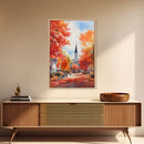 Rustic Red Barn And Tractor In Fall Landscape Framed Canvas Print Autumn Farmhouse Wall Art Seasonal Country Decor Holiday Wall Art