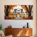 Fall farmhouse pumpkin decor, autumn country home art, rustic fall wall print seasonal wall decor, framed canvas print, autumn farmhouse art