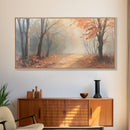 Path Through The Fall Forest, Framed Canvas Print, Winter Wonderland Decor, Perfect Wall Art and Gift Idea