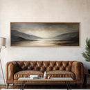 Moody Seascape Wall Art, Framed Canvas Print, Horizontal Panoramic Wall Art, Cloudy Day, Large and Wide Calm Decor, Modern Wall Art