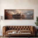 Dark Moonlit Gothic Castle, Framed Canvas Print, Dark Fantasy Painting, Dark Academia, Ready To Hang Art, Moody Decor
