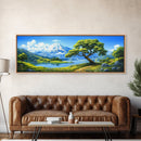 Vintage Oil Painting Canvas Print, Wall Art, Nature Painting, Panoramic Landscape Painting, Large Gallery Art