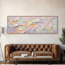 Abstract Moody Floral Wall Art, Framed Canvas Print, Pink and Pastel Wall Art, Large Abstract Flower Texture Wall Art for Above Bed or Sofa