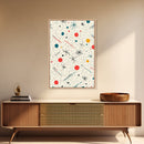 Retro MCM Style Pattern Wall Art, Wood Framed Canvas, Canvas Print, Home Decor, Office Or Bedroom Wall Art, Retro Vibes Decor