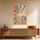 Mid Century Modern Art - Light Speed Tunnel - Vertical Tall Narrow Wall Art - Retro Loft Art - Large Wall Art Painting - Geometric Abstract MCM Art