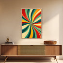 MCM Wall Art Framed Canvas Print, Colorful Boho Style Wall Art, Mid-Century Modern Wall Art, Retro 1950s Style Geometric Abstract Art