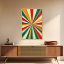 Mid-Century Abstract Art - Framed Canvas Print - Mid Century Modern Geometric Painting - Boho Style - Pastel Colors Wall Art