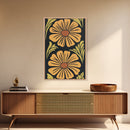 Mid-Century Modern Abstract Flowers, Framed Canvas Print, Style 1