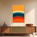 Shades Of The Sun Gradient Painting Print, Wood Framed Canvas, Minimalist Wall Art, Art Deco Inspired Living Room Decor