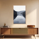Moody Decor, Grey Scale Charcoal Sketch Print, Framed Canvas Print, Black and White Landscape Painting Print