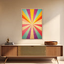 Sea Green, Rouge,Yellow Orange and Sea Green Abstract Art, Framed Canvas Print, Mid-Century Modern Wall Art, Boho Minimalist