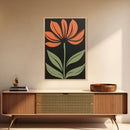 Boho Floral Print Wall Decor, Framed Canvas Print, Modern Art Boho Minimalist Wall Decor