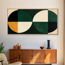 Extra Large Canvas Art MCM Geometric Wall Art Framed Canvas Print Emerald Green