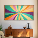 Star Burst Sunset Decor Framed Canvas Print, Mid Century Modern Wall Art, Scandinavian Style Wall Art Home Decor