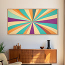 Eclectic Large Original Geometric Mid Century Modern Wall Art Wood Framed Canvas Print, Bright and Colorful Contemporary Art